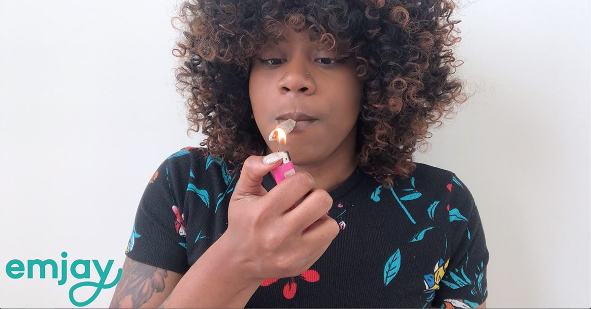 Indica Wife, Ariana Foote smoking a joint